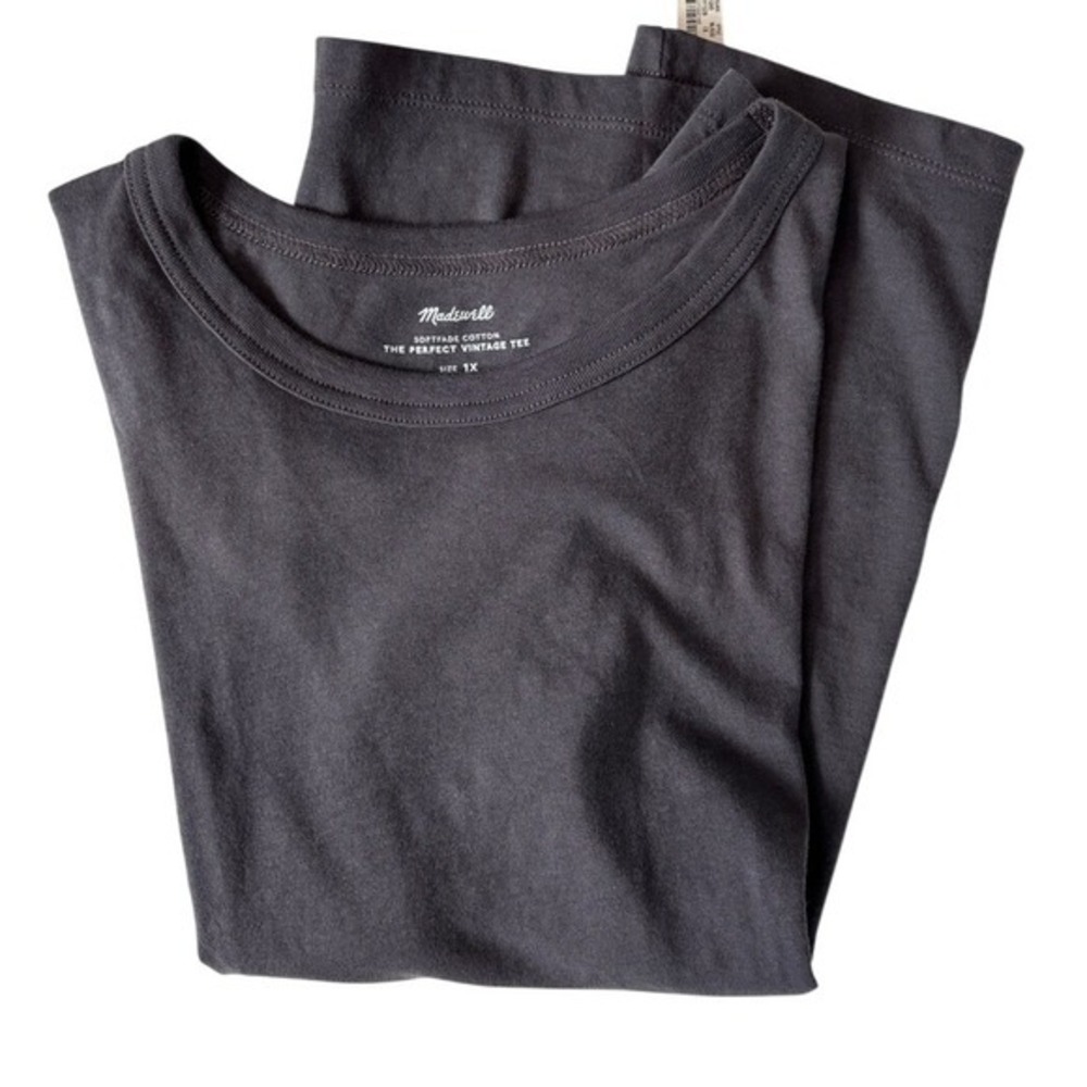 NEW Madewell The Perfect Vintage Tee Grey Womens 1X Softfade Cotton